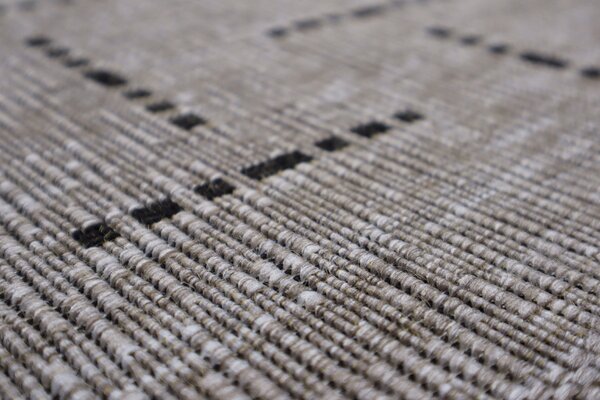 Devos Caby (DC Carpets) , Kusový koberec FLOORLUX Silver / Black 20008 Spoltex – na von aj na doma, 120x170, šedá, chodba / predsieň