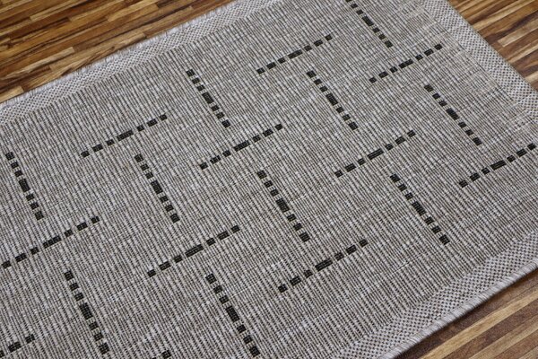 Devos Caby (DC Carpets) , Kusový koberec FLOORLUX Silver / Black 20008 Spoltex – na von aj na doma, 120x170, šedá, chodba / predsieň