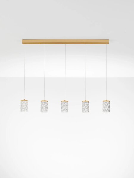 LED moderný luster Phos Zlatá 5 line