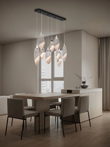 LED moderný luster Seriq Čierna Line