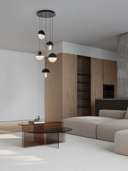 Dizajnový LED luster Dorin 30W A – Čierna