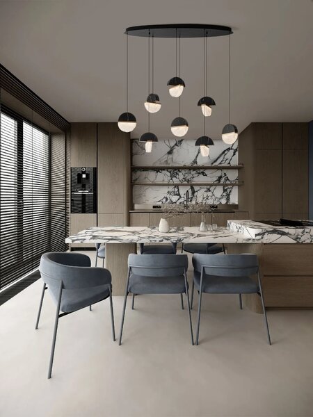 Dizajnový LED luster Dorin 48W A – Čierna