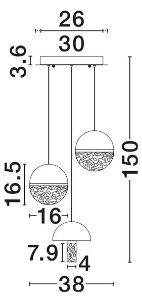 Dizajnový LED luster Dorin 18W A – Biela