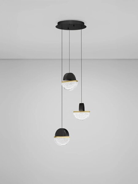 Dizajnový LED luster Dorin 18W A – Čierna