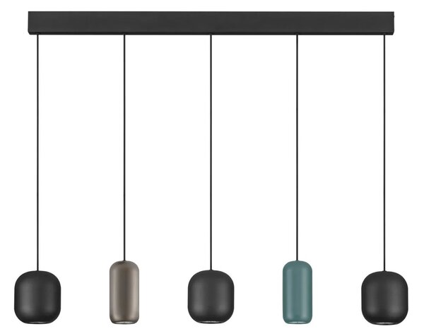 LED moderný luster Marlin 5 line Čierna