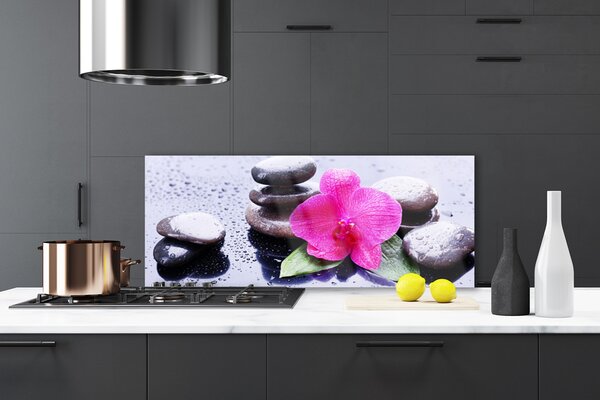 Sklenený obklad Do kuchyne Kvet kamene umenie 125x50 cm