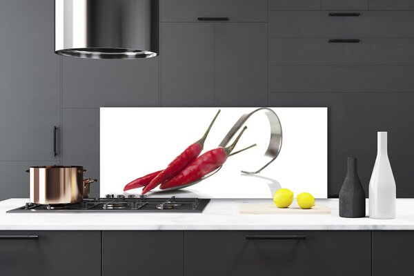Sklenený obklad Do kuchyne Chilli lyžica kuchyňa 125x50 cm