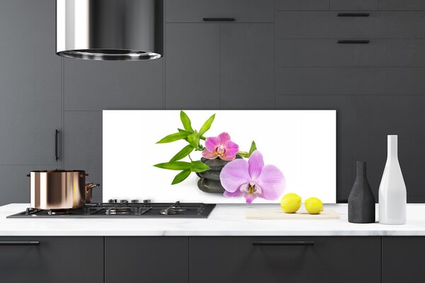 Sklenený obklad Do kuchyne Kvet kamene rastlina 125x50 cm