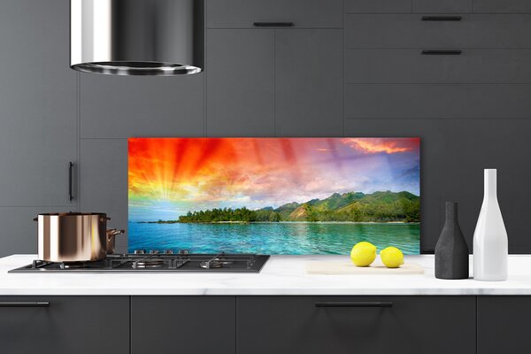 Sklenený obklad Do kuchyne More les nebo krajina 125x50 cm