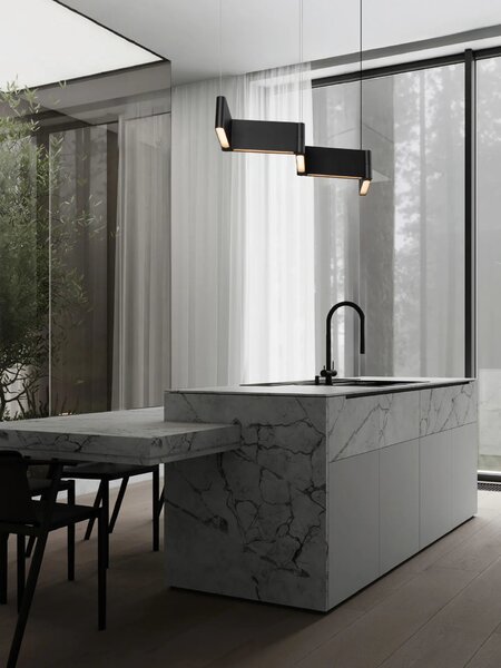 LED moderný luster Flusso Čierna