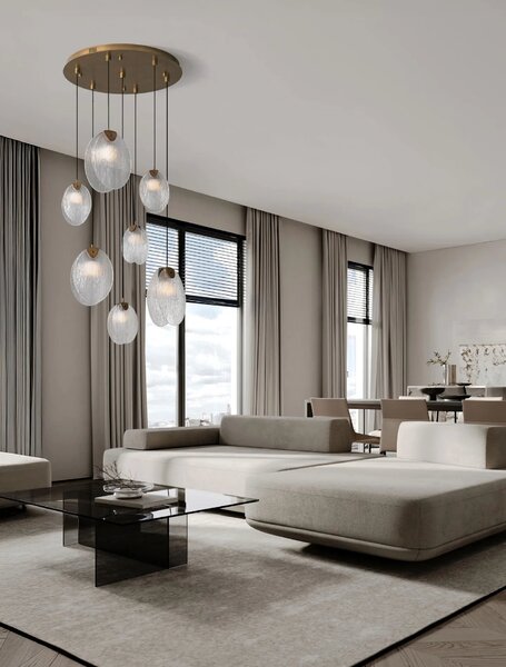 LED moderný luster Shelina Medená
