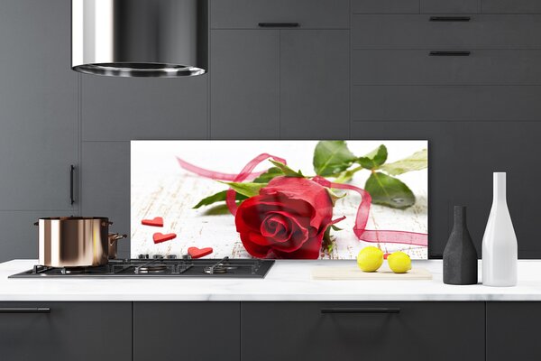 Sklenený obklad Do kuchyne Ruže kvet rastlina 125x50 cm