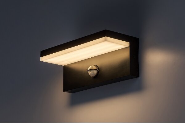 Rabalux 77115-LED Von. nás. svietidlo so senzorom ZARAGOZA LED/9W/230V IP54 čierna