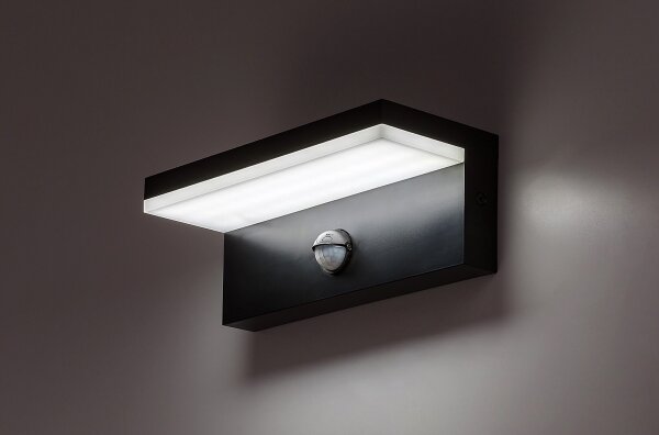 Rabalux 77115-LED Von. nás. svietidlo so senzorom ZARAGOZA LED/9W/230V IP54 čierna