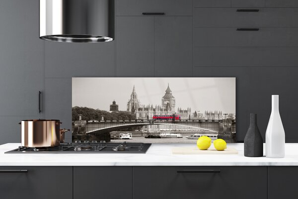 Sklenený obklad Do kuchyne Most londýn big ben 125x50 cm