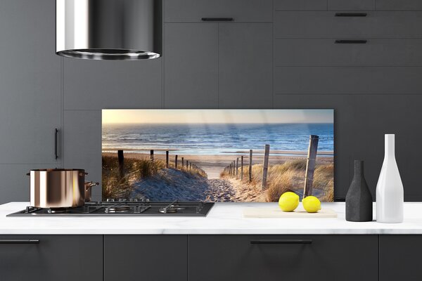 Sklenený obklad Do kuchyne Pláž chodník krajina 125x50 cm