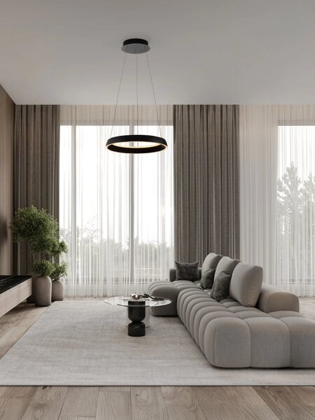 LED moderný luster Ovia 45 Čierna