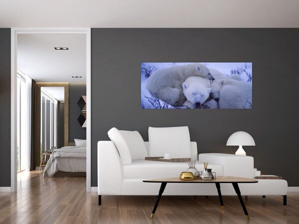 Obraz - Ľadové medvedíky (120x50 cm)