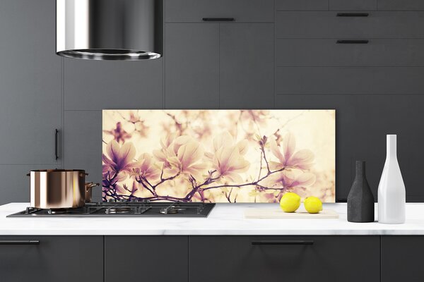 Sklenený obklad Do kuchyne Kvety rastlina príroda 125x50 cm