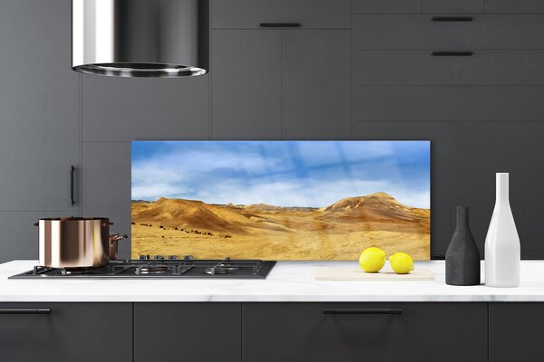 Sklenený obklad Do kuchyne Púšť vrcholky krajina 125x50 cm