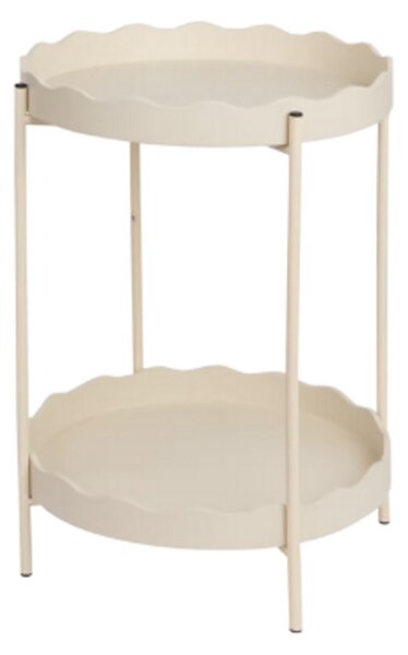 Odkladací stolík RAVELO Ø 40,5 cm, béžový