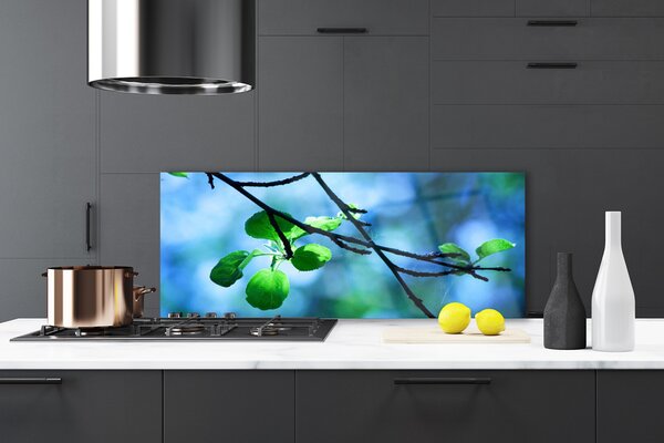 Sklenený obklad Do kuchyne Vetva listy rastlina príroda 125x50 cm