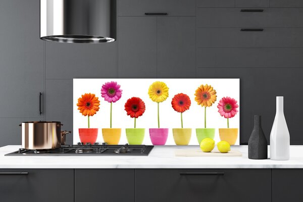 Sklenený obklad Do kuchyne Kvety rastlina príroda 125x50 cm
