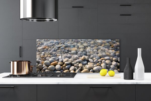 Sklenený obklad Do kuchyne Kamene voda umenie 125x50 cm