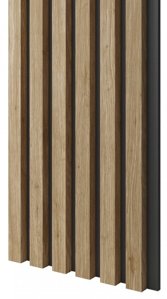 Akustický panel, podklad MDF doska, úzka lamela, dub Natura, 30x275 cm