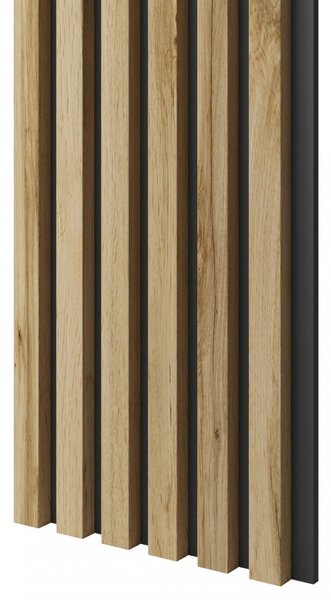 Akustický panel, podklad MDF doska, úzka lamela, dub Wotan, 30x275 cm
