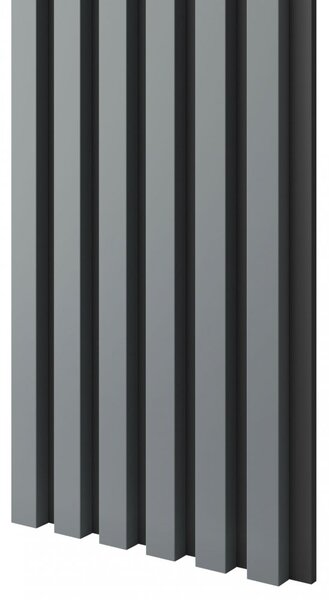 Akustický panel, podklad MDF doska, úzka lamela, grafit, 30x275 cm