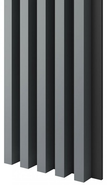 Akustický panel, podklad MDF doska, široká lamela, grafit, 30x275 cm