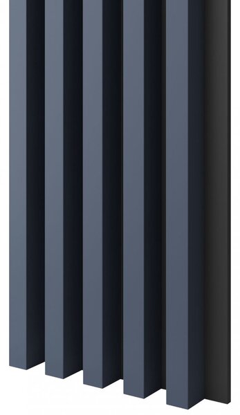 Akustický panel, podklad MDF doska, široká lamela, tmavá námornícka modrá, 30x275 cm