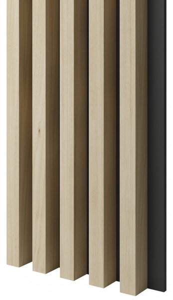 Akustický panel, podklad MDF doska, široká lamela, dub bielený, 30x275 cm