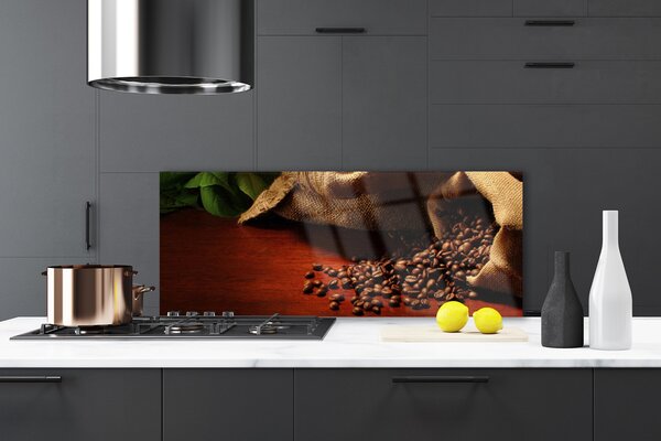 Sklenený obklad Do kuchyne Káva zrnká kuchyňa 125x50 cm