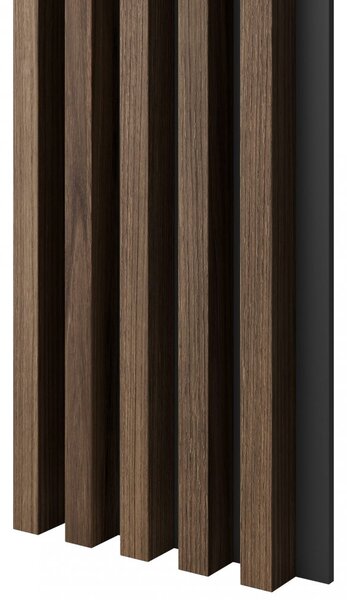 Akustický panel, podklad MDF doska, široká lamela, orech, 30x275 cm