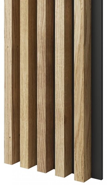 Akustický panel, podklad MDF doska, široká lamela, dubová dyha, 30x275 cm