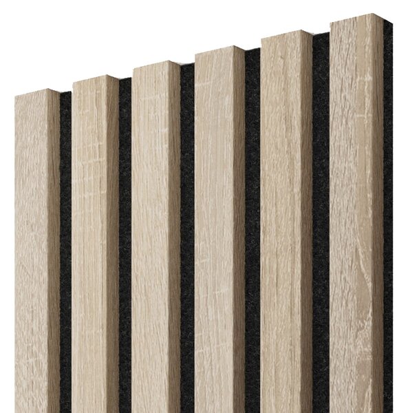 Akustický panel, Dub Sonoma, čierny filc, 30x275 cm