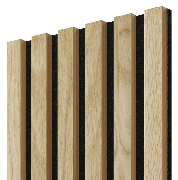 Akustický panel, dubová dyha, čierny filc, 30x275 cm