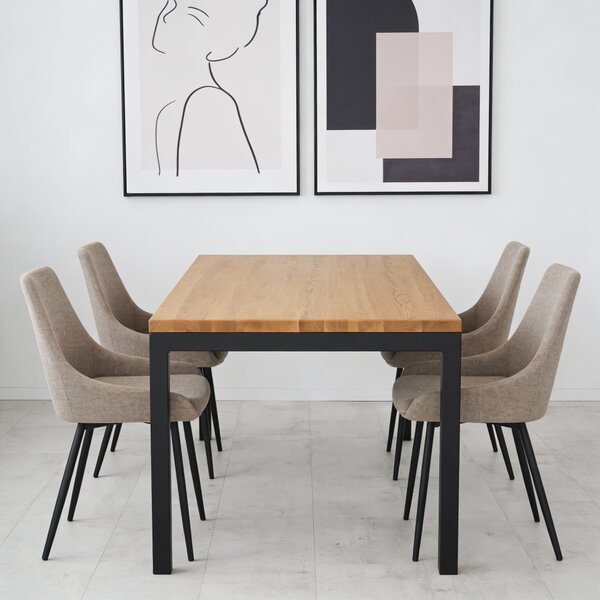 Jedálenský stôl s masívnou dubovou doskou Klasik 1400 x 900 mm