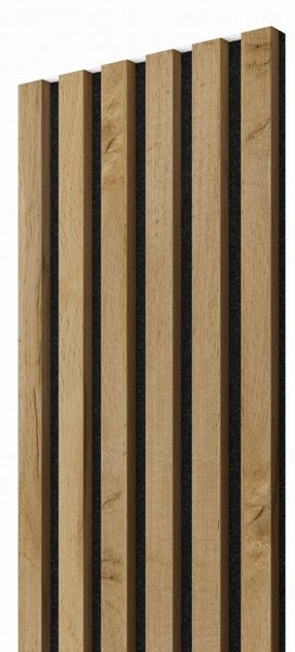 Akustický panel, Dub Wotan, čierny filc, 30x275 cm