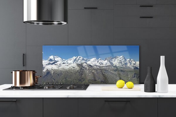 Sklenený obklad Do kuchyne Hory sneh príroda 125x50 cm