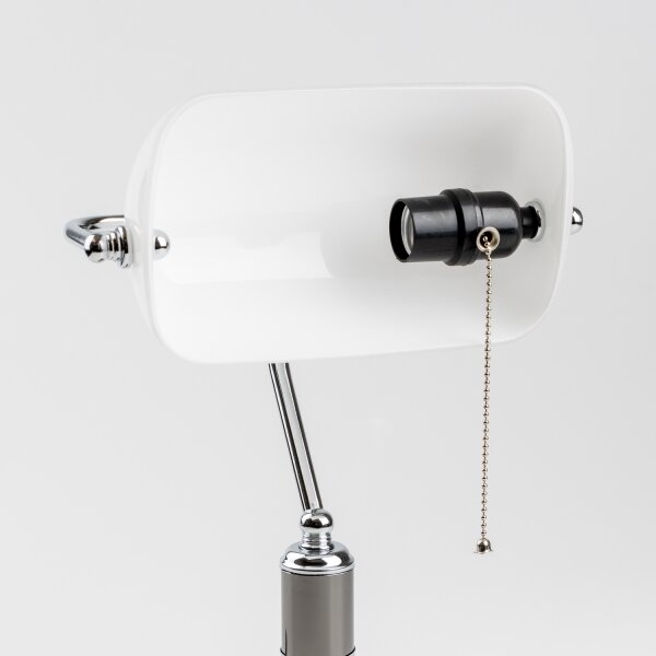 Brilagi - Stolová lampa BANK OFFICE 1xE27/60W/230V čierna/strieborná/biela