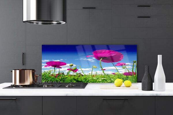 Sklenený obklad Do kuchyne Lúka kvety nebo príroda 125x50 cm