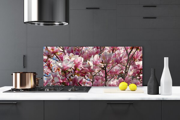 Sklenený obklad Do kuchyne Vetvy kvety rastlina 125x50 cm