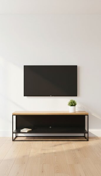 TV stolík West s masívnou dubovou doskou