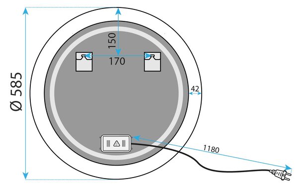 Nástenné LED zrkadlo YH-BL-1 60 cm