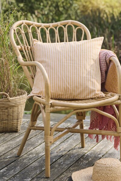 Povlak na polštář Linea Mustard / Light Pink stripes 45 × 45 cm