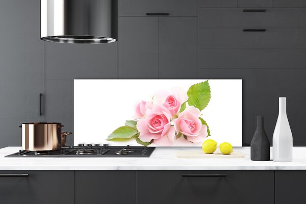 Sklenený obklad Do kuchyne Ruže kvety príroda 125x50 cm