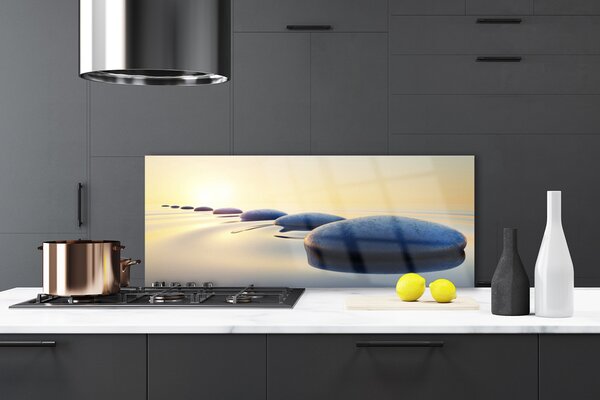Sklenený obklad Do kuchyne Kamene vo vode kúpele 125x50 cm